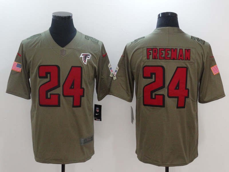 Men Atlanta Falcons #24 Freeman Nike Olive Salute To Service Limited NFL Jerseys->baltimore ravens->NFL Jersey